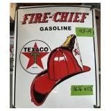 PORCELAIN TEXACO FIRE CHIEF GASOLINE SIGN
