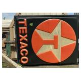 TEXACO POLE SIGN-W FRAME, METAL, 2SIDED, PLASTIC