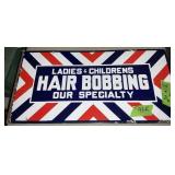 PORCELAIN HAIR BOBBING SIGN 2 SIDED