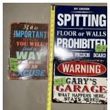 METAL ONE SIDED SIGNS X3