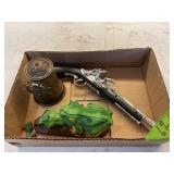 NAUTICAL DECOR- CAST IRON FROG BANK (BROKEN)