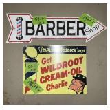 METAL BARBER + WILD ROOT SIGNS, 1SIDED