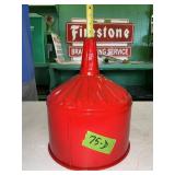 LARGE RED METAL FUNNEL