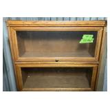 WOODEN BOOK CASE W GLASS FRONT