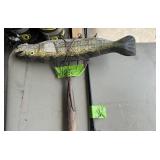 2 FISHING POLES, FISH ON A GIG
