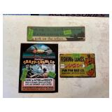 3 METAL FISHING SIGNS