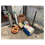 OXYGEN TANKS, COOLER,BOW, TENT POLES, PLUMBING ETC