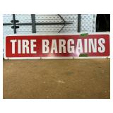 METAL TIRE BARGAINS DOUBLE SIDED SIGN