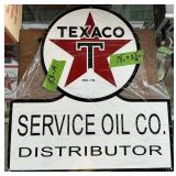 PORCELAIN TEXACO SERVICE OIL CO. SIGN