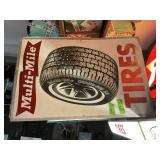 MULTI MILE TIRES ONE SIDED METAL SIGN