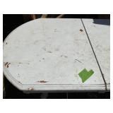 WHITED PAINTED TABLE- ONE LEG IS OFF