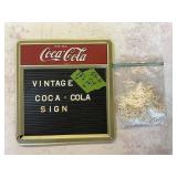 COCA-COLA SIGN W LETTERS, COCA-COLA METAL TRAY