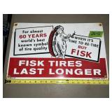 PORCELAIN FISK TIRES SIGN 1 SIDED