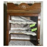 WOOD CABINET W GLASS DOORS