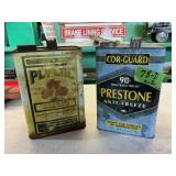 VINTAGE METAL GALLON CANS, ANTIFREEZE,THINNER