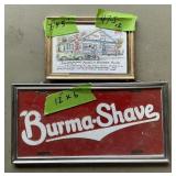 BURMASHAVE TAG+ TEXACO FRAMED PICTURE