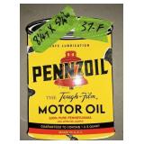 PORCELAIN PENNZOIL CAN SHAPED SIGN, 1 SIDED