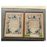 NEPTUNE REX PICTURES, LOT OF 2, FRAMED