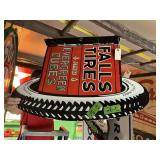 FALLS TIRES PORCELAIN DOUBLE SIDED SIGN