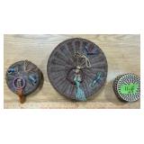 CHINESE WOVEN WICKER SEWING BASKETS SEE DETAIL