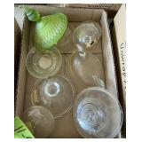 GLASS LIDS AND ASHTRAY