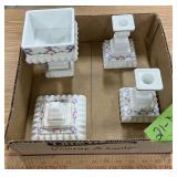 WESTMORELAND HAND PAINTED MILK GLASS BRIDAL BOX