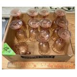 PINK SWIRL/ROSALINE WINE GLASSES