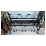 WROUGHT IRON WINE BOTTLE RACK WSCROLLWORK FRAME