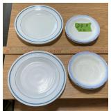 BLUE AND WHITE PLATES/SAUCERS X10