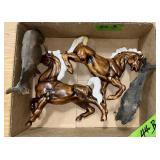 CERAMIC HORSES, PLASTIC DONKEYS