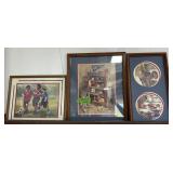 SET OF 3 'GO TEAM' PRINTS ï¿½ ONE MISSING GLASS