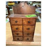 DAMAGED WOODEN 8-DRAWER SPICE CABINET