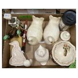 CERAMIC BIRDS, LIDDED POT