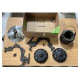 ORNATE CAST IRON SWING-ARM BRACKET FOR LAMP