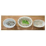 IRONSTONE JELLY MOLDS X3