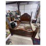 QUEEN BED, NICE WITH COLUMN EXTENSIONS