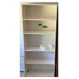 WHITE PRESSED WOOD BOOKSHELF WITH ADJUST.SHELVES