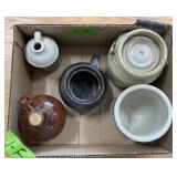 STONEWARE CROCKS AND JUGS: ONE MARKED