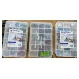 VARIETY OF BEADS IN PLASTIC ORGANIZERS X3