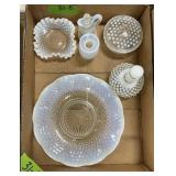 WHITE OPALESCENT HOBNAIL GLASS