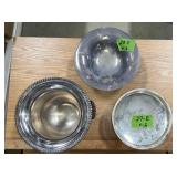 SILVER PLATE CHAMPAGNE BUCKET & 2 FOOTED DISHES