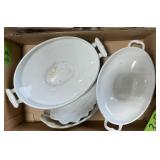 IRONSTONE HANDLED BOWLS, SERVING PC