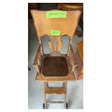 ANTIQUE WOODEN CONVERTIBLE BABY HIGH CHAIR....