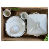 IRONSTONE PLATES, SERVING DISH