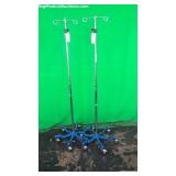 Medline Lot of (2) Four IV Hook Poles