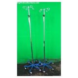 Medline Lot of (2) Four IV Hook Poles