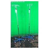 Medline Lot of (2) Four IV Hook Poles