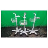 Polymount GCS Lot Of 3 Rolling Stands W/ Wire Bask Polymount GCS Lot Of 3 Rolling Stands W/ Wire Bask