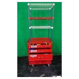 Mobile Tool Box with Mounted Rack On Top