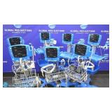 GE V100 Lotof 7 Dinamap Patient Monitors On Rollin